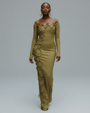 CARAMINA Sculptural Loop Maxi Gown