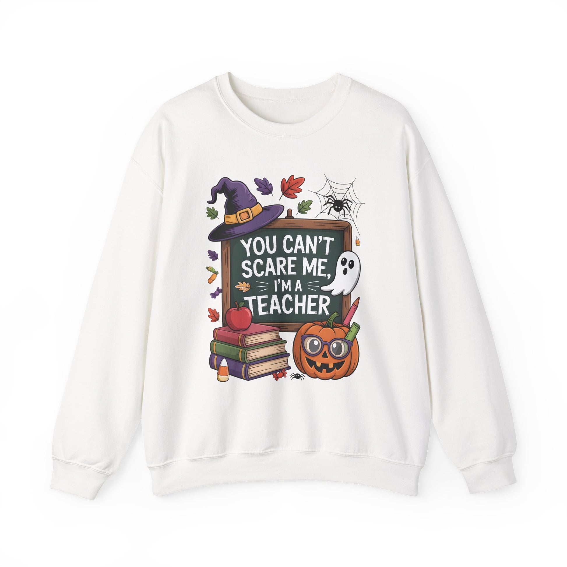 You Can't Scare a Teacher Halloween Crewneck Sweatshirt - Samberule
