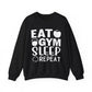 Gym Life Eat Gym Sleep Repeat Gym Crewneck Sweatshirt