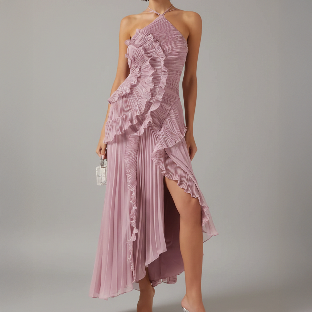 Avery - Asymmetric Pleated Dress - Samberule