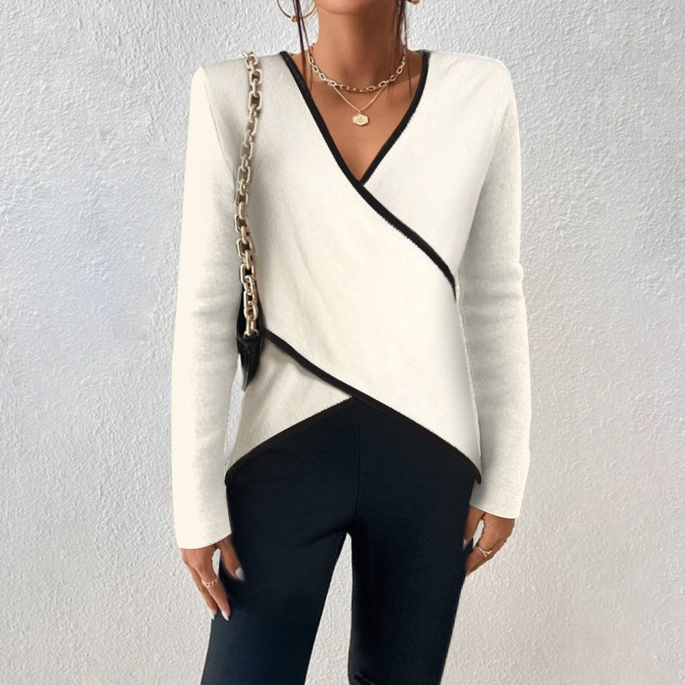 Audrey | Women Winter Wrap V Neck Sweater - Samberule