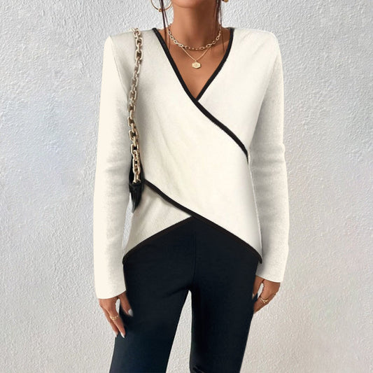 Audrey | Women Winter Wrap V Neck Sweater - Samberule