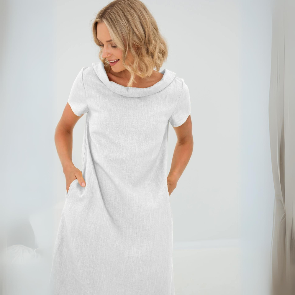 ALINA | Soft Linen Dress with Pockets
