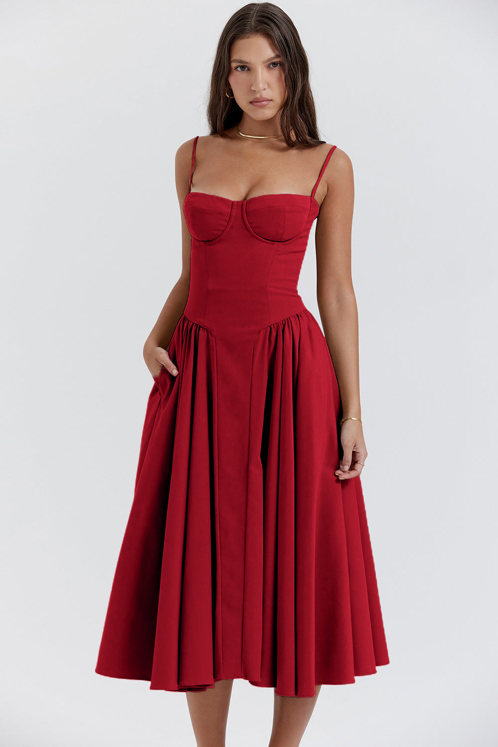Natalie - Pleated Midi Dress - Samberule