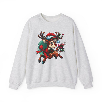 Holiday Reindeer Christmas Crewneck Sweatshirt
