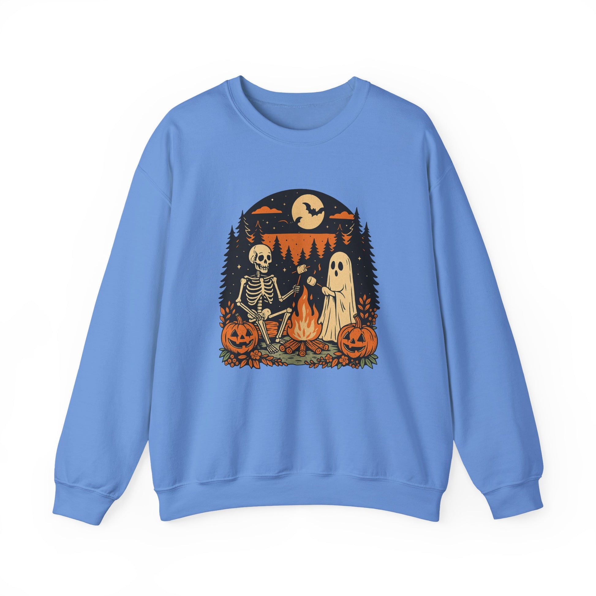 Skull Fall Bow Halloween Crewneck Sweatshirt - Samberule