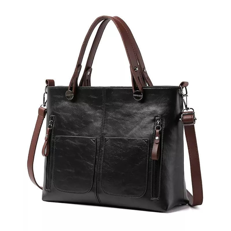 Delilah - Vegan Leather Structured Tote Handbag - Samberule
