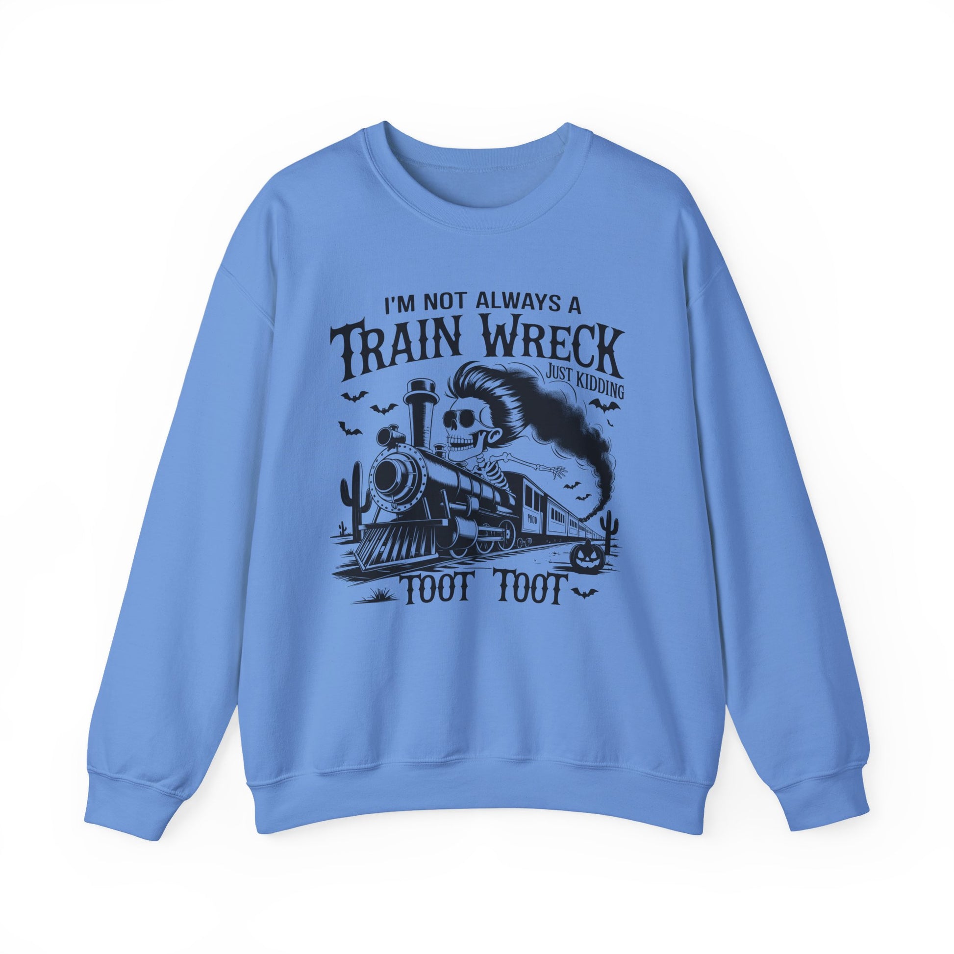 Train Wreck Graphic Halloween Crewneck Sweatshirt - Samberule