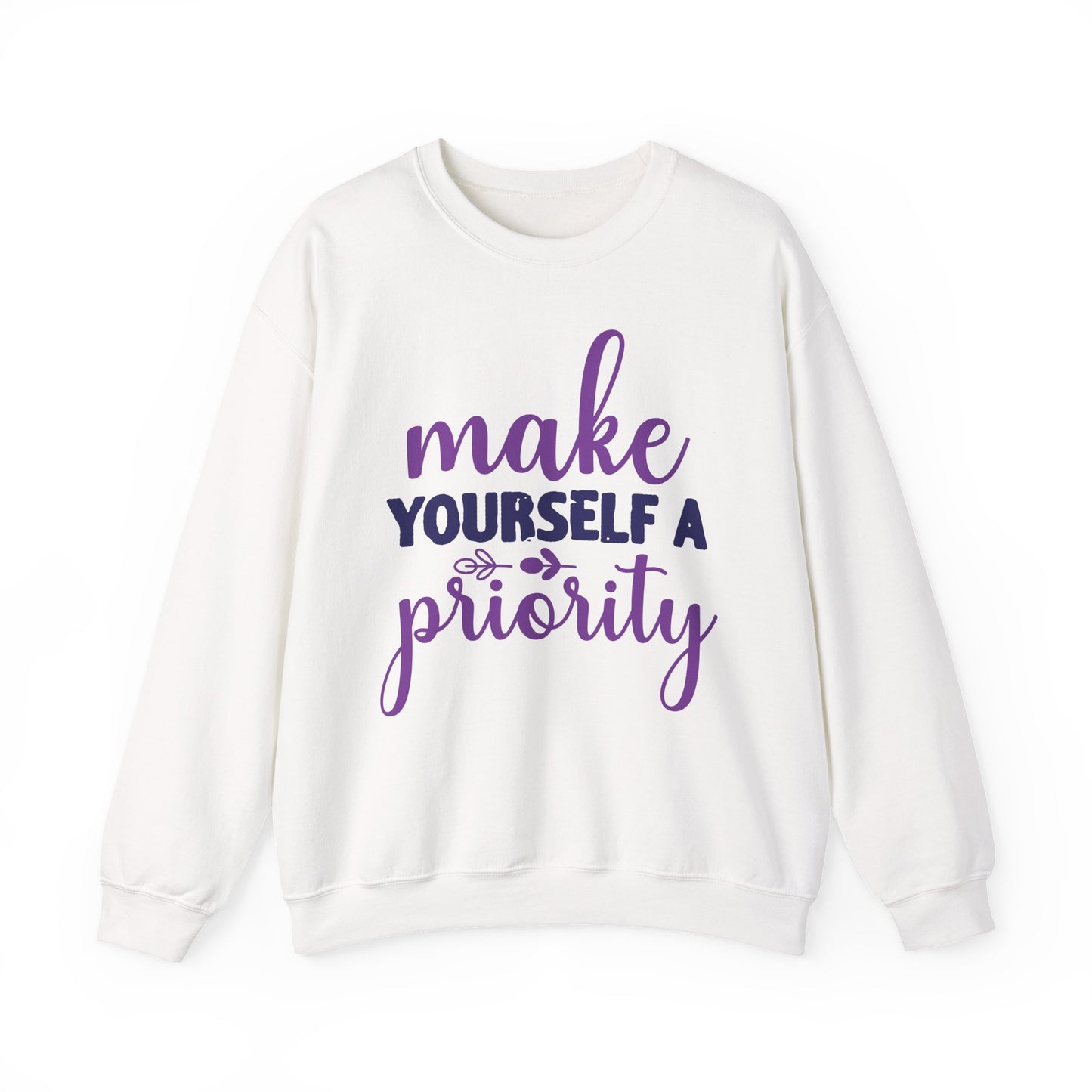 Make Yourself a Priority Mental Health Crewneck Sweatshirt