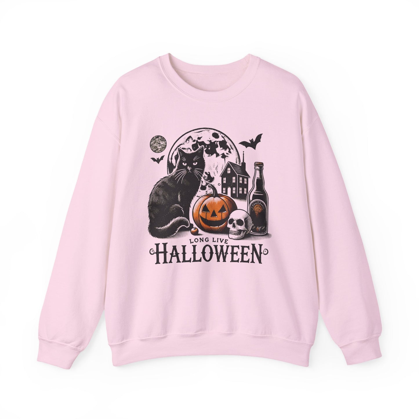 Long Live Black Cat Halloween Crewneck Sweatshirt - Samberule
