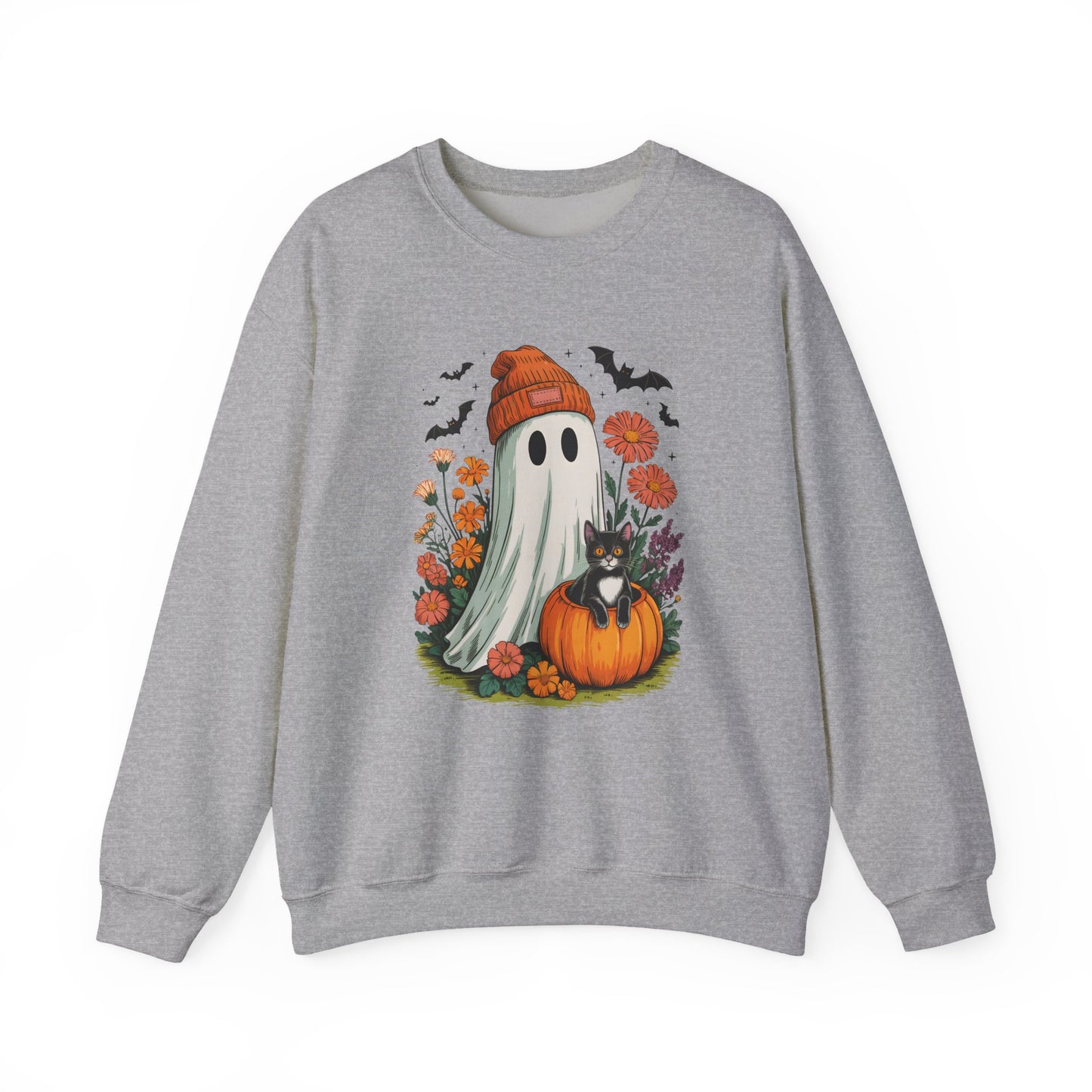 Cozy Ghost Halloween Crewneck Sweatshirt - Samberule