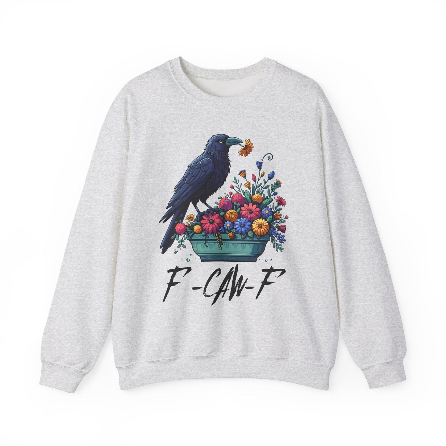 Vintage Raven Floral Halloween Crewneck Sweatshirt - Samberule