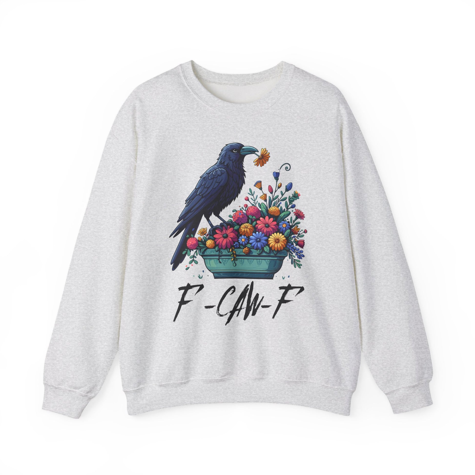 Vintage Raven Floral Halloween Crewneck Sweatshirt - Samberule