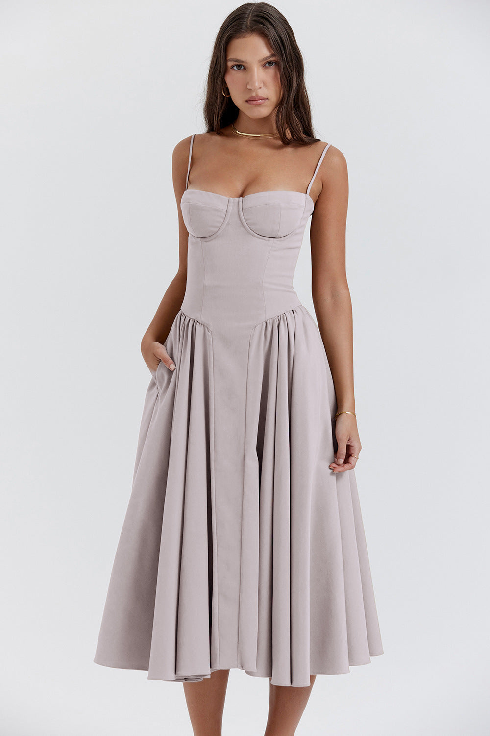 Natalie - Pleated Midi Dress - Samberule