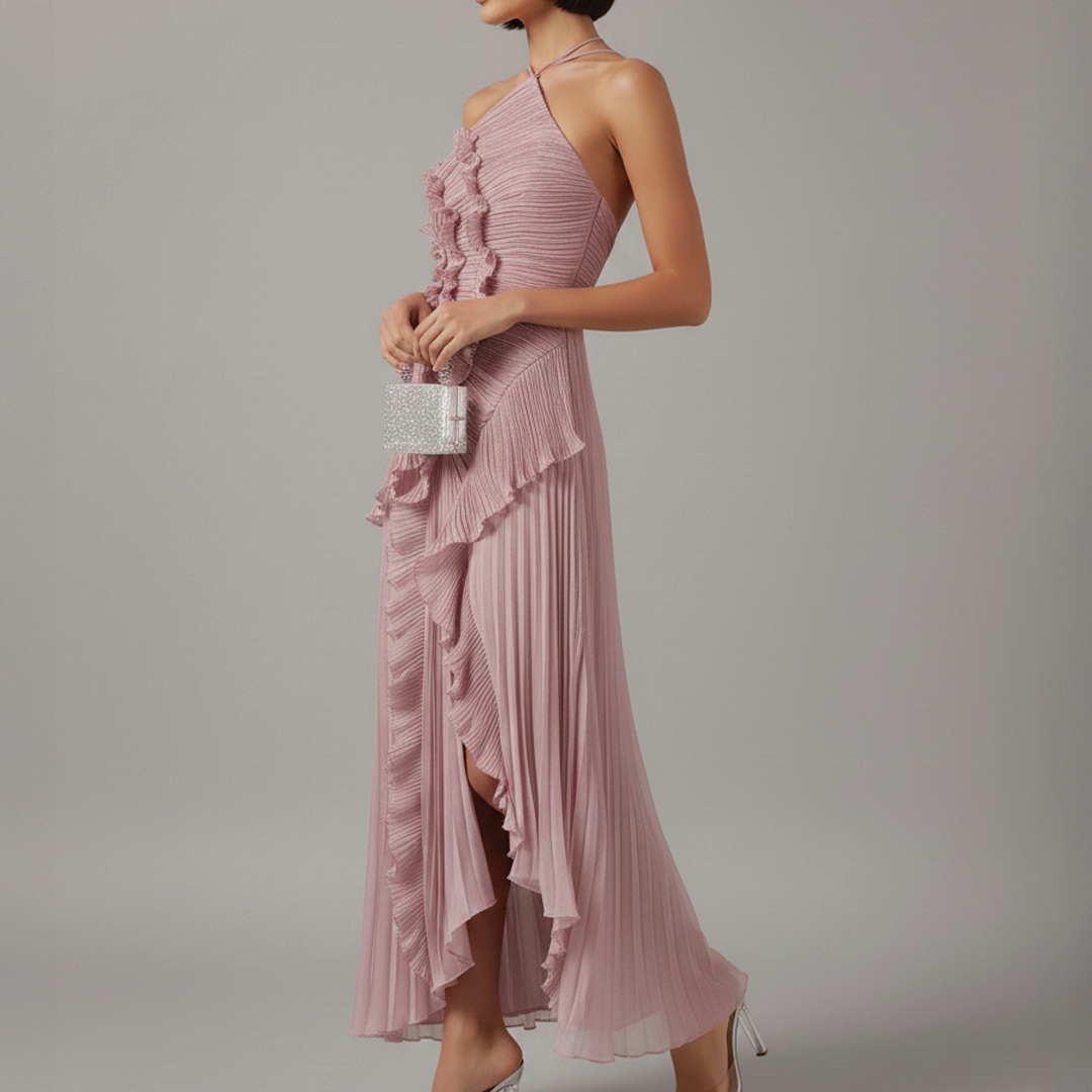 Avery - Asymmetric Pleated Dress - Samberule