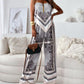 Stylish Printed Lace-Up Vest & Pants Two-Piece Set