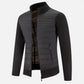Men's Fleece Patchwork Jacket with Stand Collar