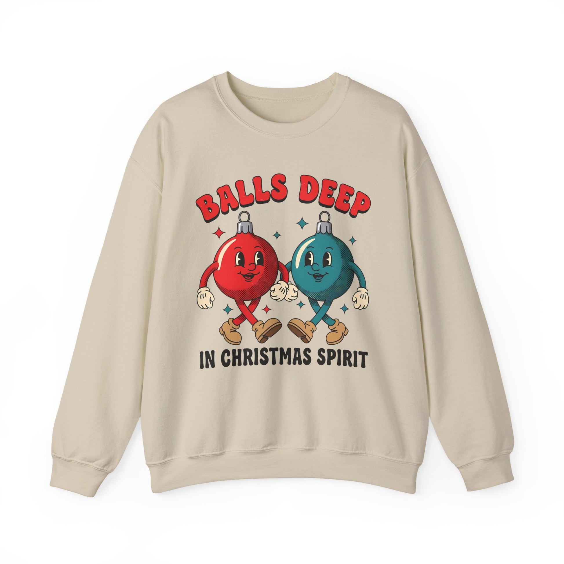 Balls Deep in Spirit Christmas Crewneck Sweatshirt - Samberule