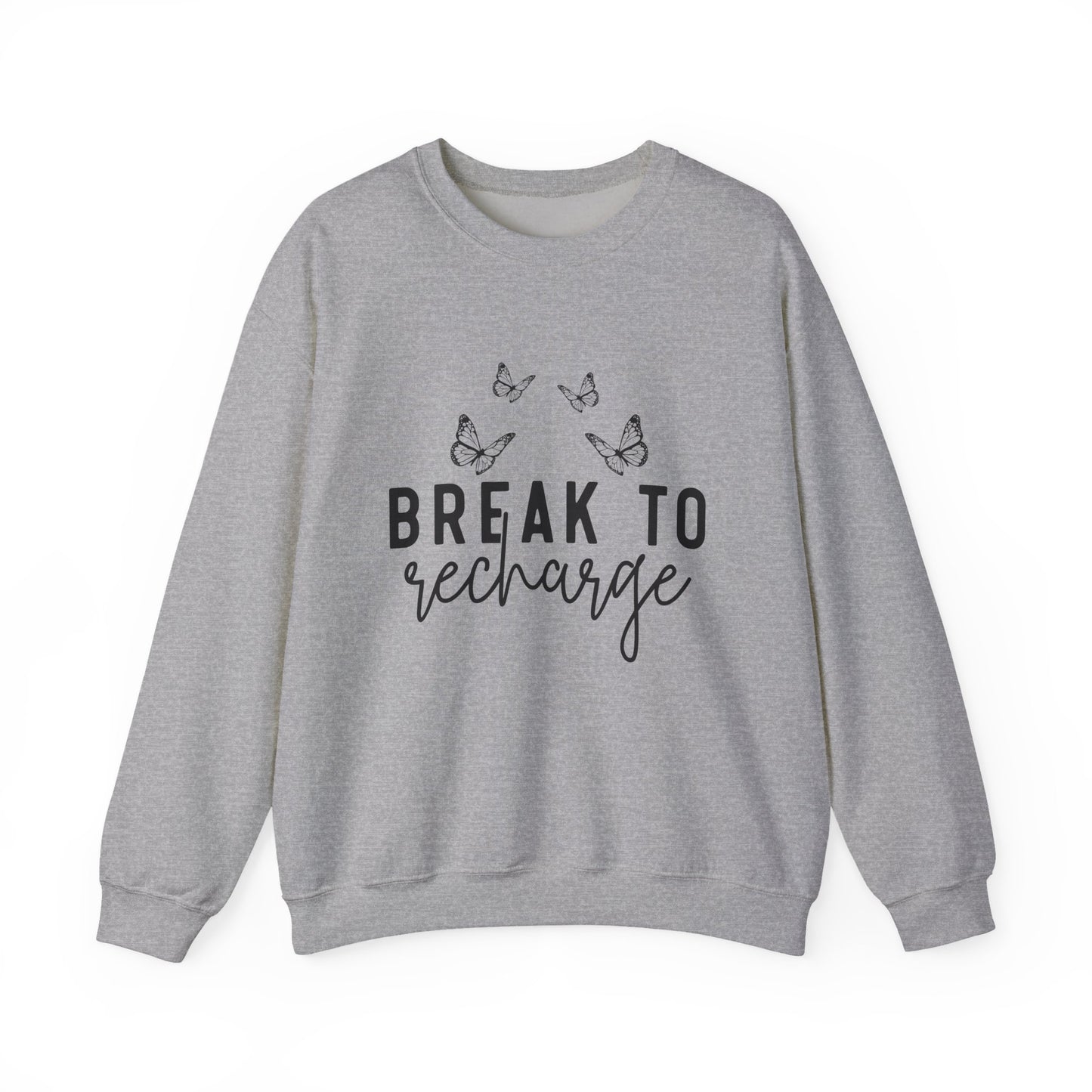Break to Recharge Mental Health Crewneck Sweatshirt