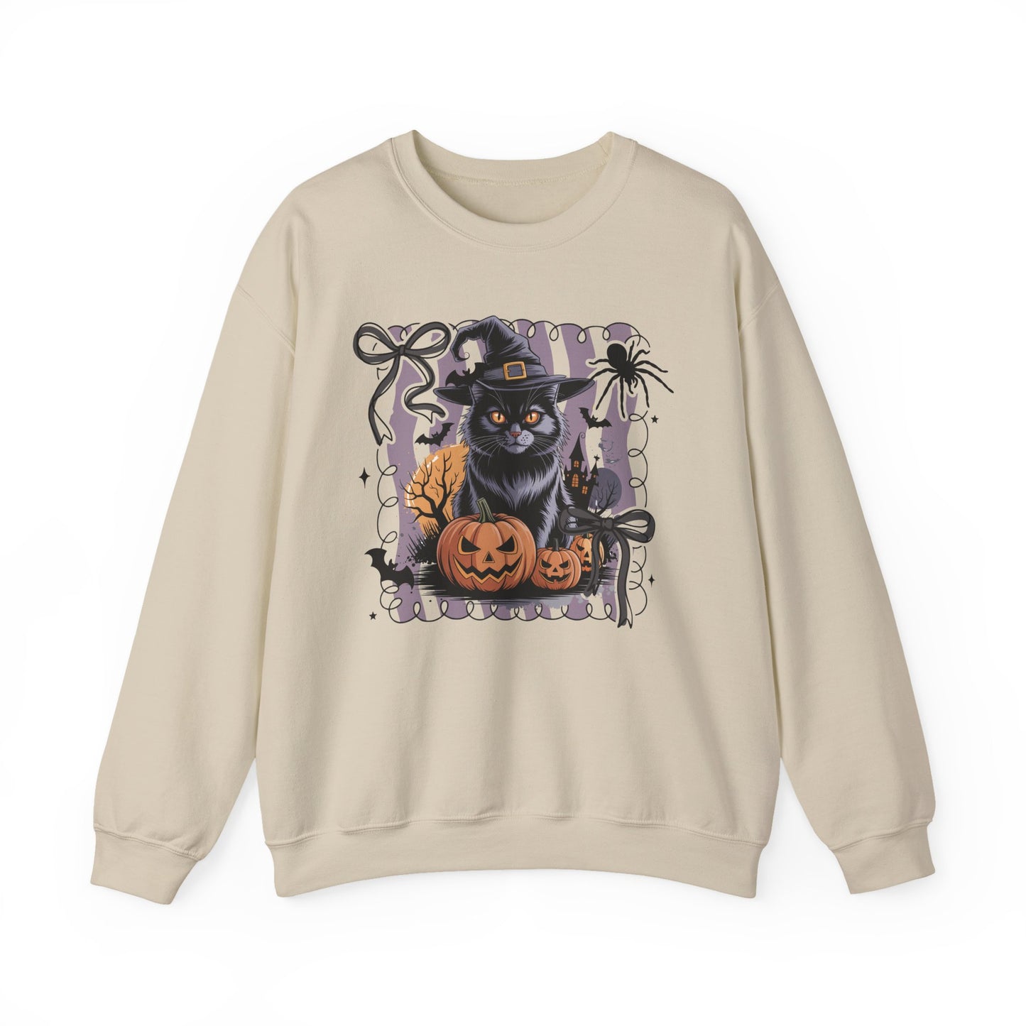 Spooky Cat Halloween Crewneck Sweatshirt - Samberule