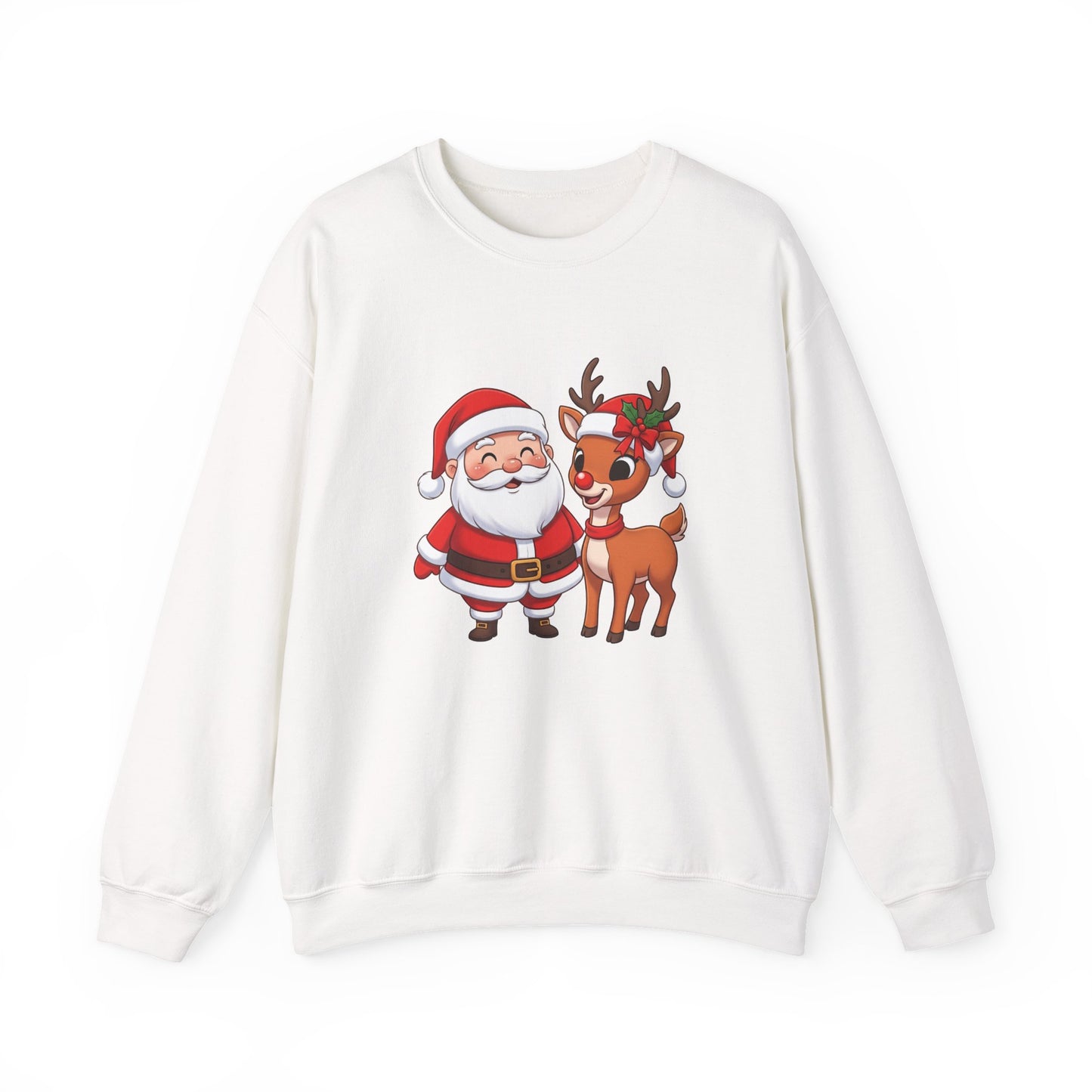 Santa and Reindeer Christmas Crewneck Sweatshirt