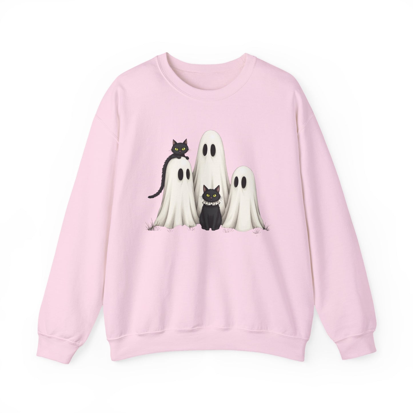 Ghostly Cats Halloween Crewneck Sweatshirt - Samberule