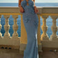 3D Flower Decor Halter Neck Bodycon Crochet Maxi Dresses