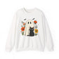 Cute Ghost Black Cat Halloween Crewneck Sweatshirt - Samberule