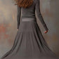 Retro grey ribbed stretch slim-fit set