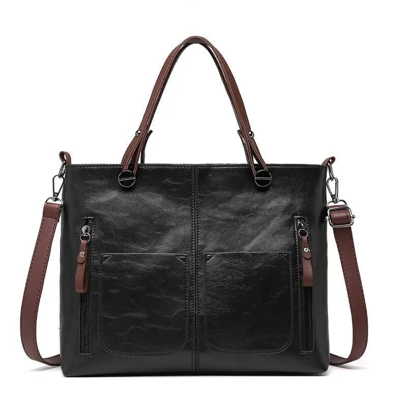 Delilah - Vegan Leather Structured Tote Handbag - Samberule
