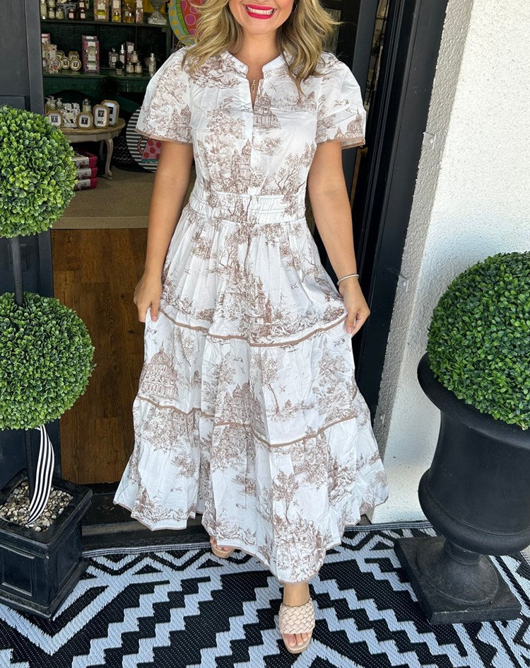 Nova - Toile Print Maxi Dress - Samberule