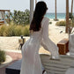 Cover Up Long Sleeve Open Back Long Dress
