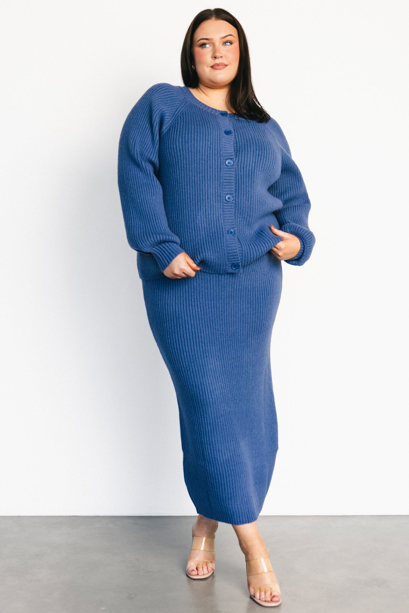 Blair Rib Knit Skirt | Blue