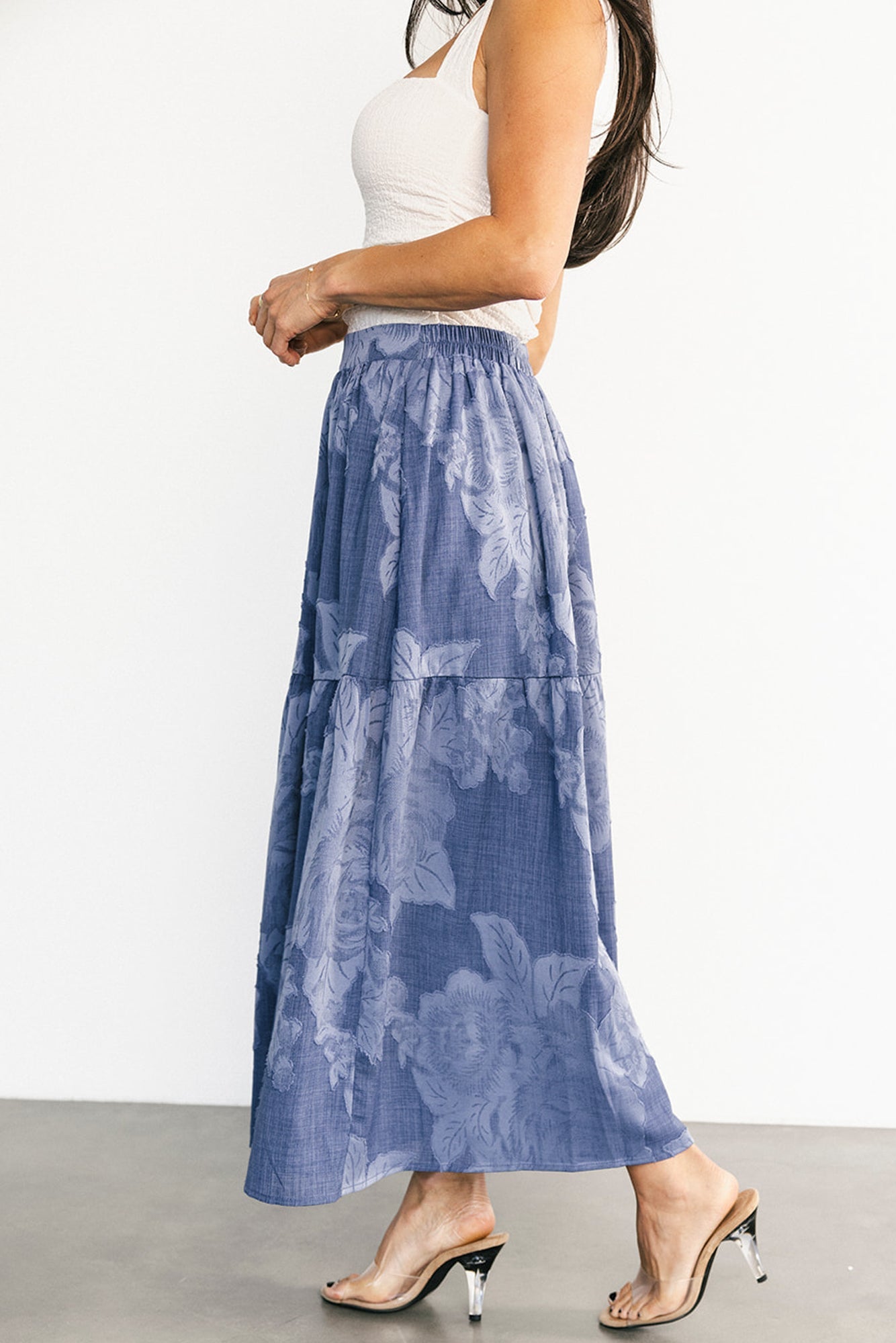 Alejandra Midi Skirt | Blue Floral