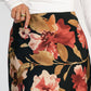 Cosette Satin Midi Skirt | Black Floral