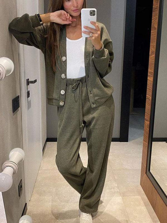 Kylie | Women’s Relaxed Cardigan With Drawstring Pants - Samberule