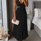 Caroline - Elegant V-Neck Pleated Skirt Dress for Women - Samberule