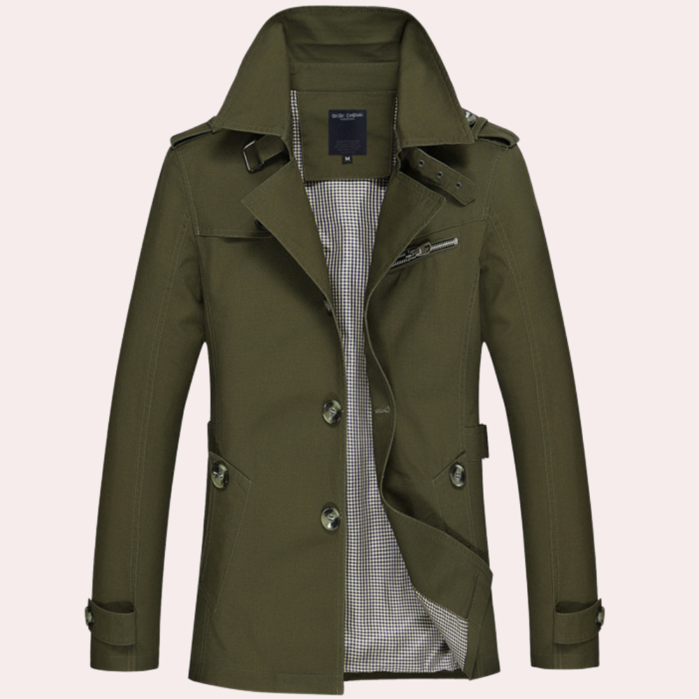 Jason | Slim Fit Double Breasted Trench Coat Men - Samberule