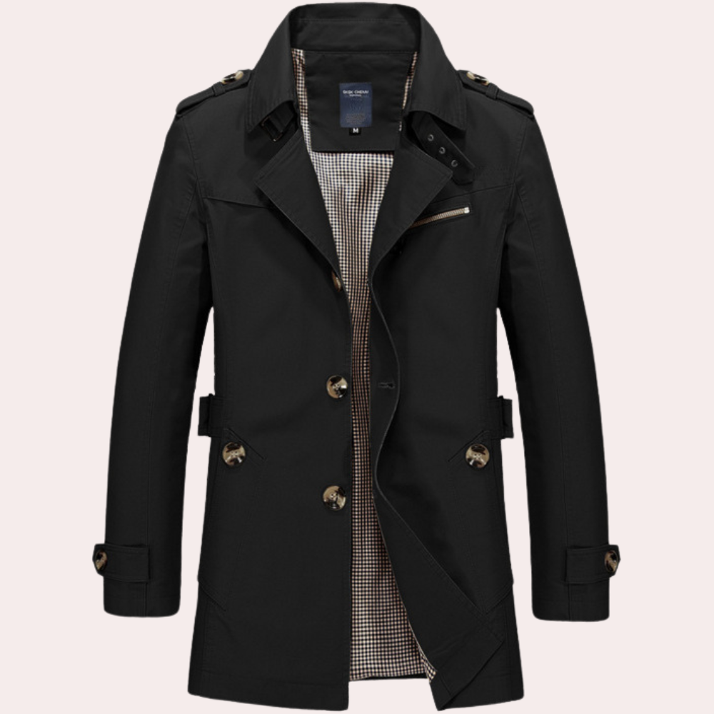Jason | Slim Fit Double Breasted Trench Coat Men - Samberule