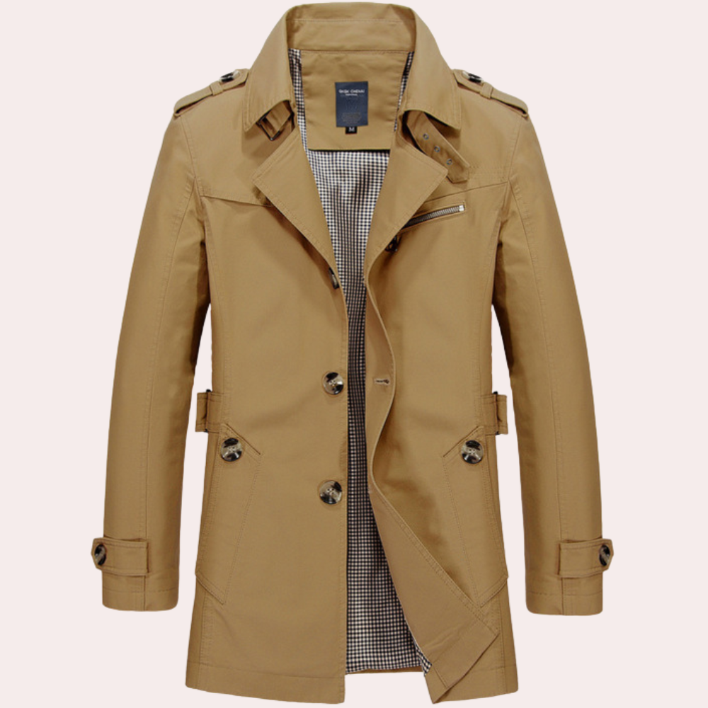 Jason | Slim Fit Double Breasted Trench Coat Men - Samberule