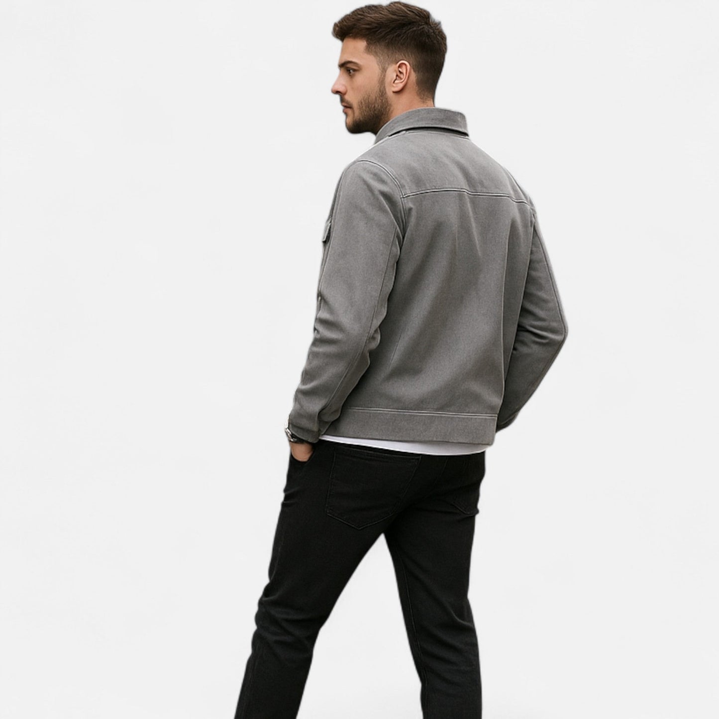Men's Relaxed-Fit Suede Jacket