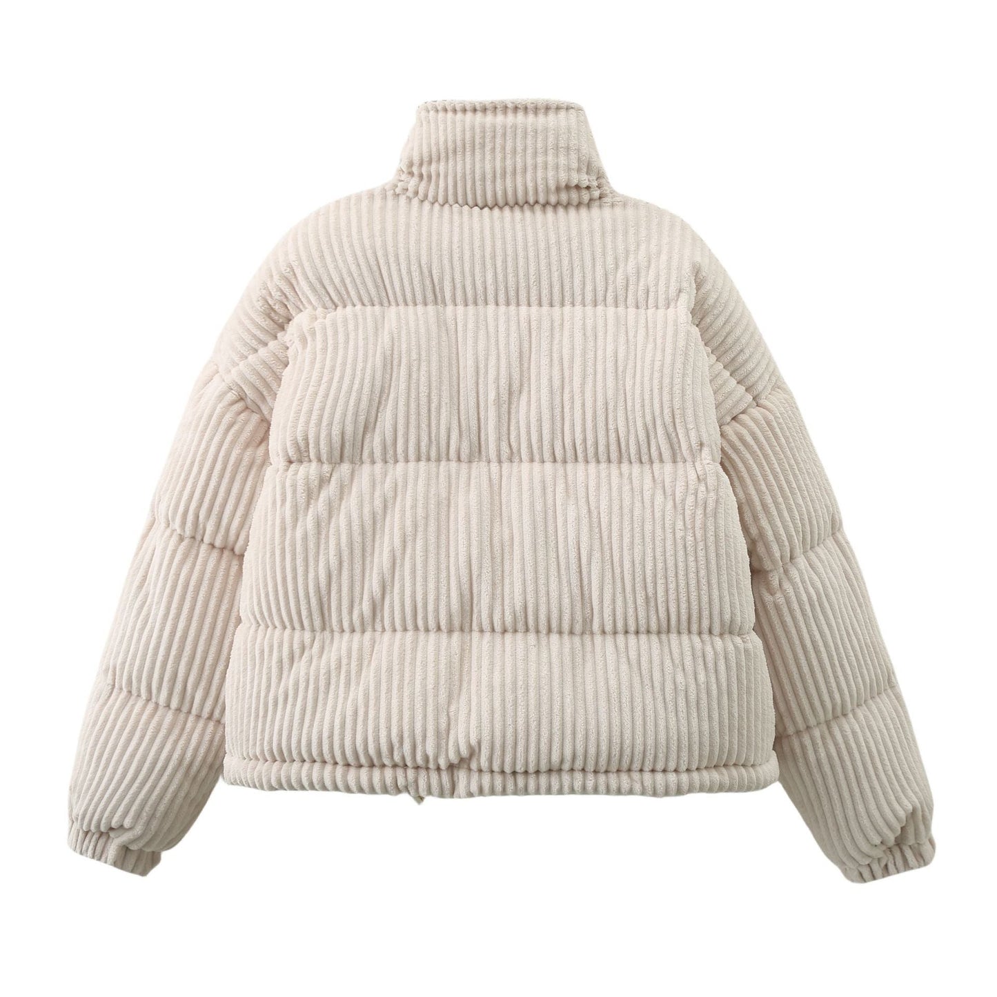 Remi | Cropped Puffer Jacket – Ribbed Elevated Edge
