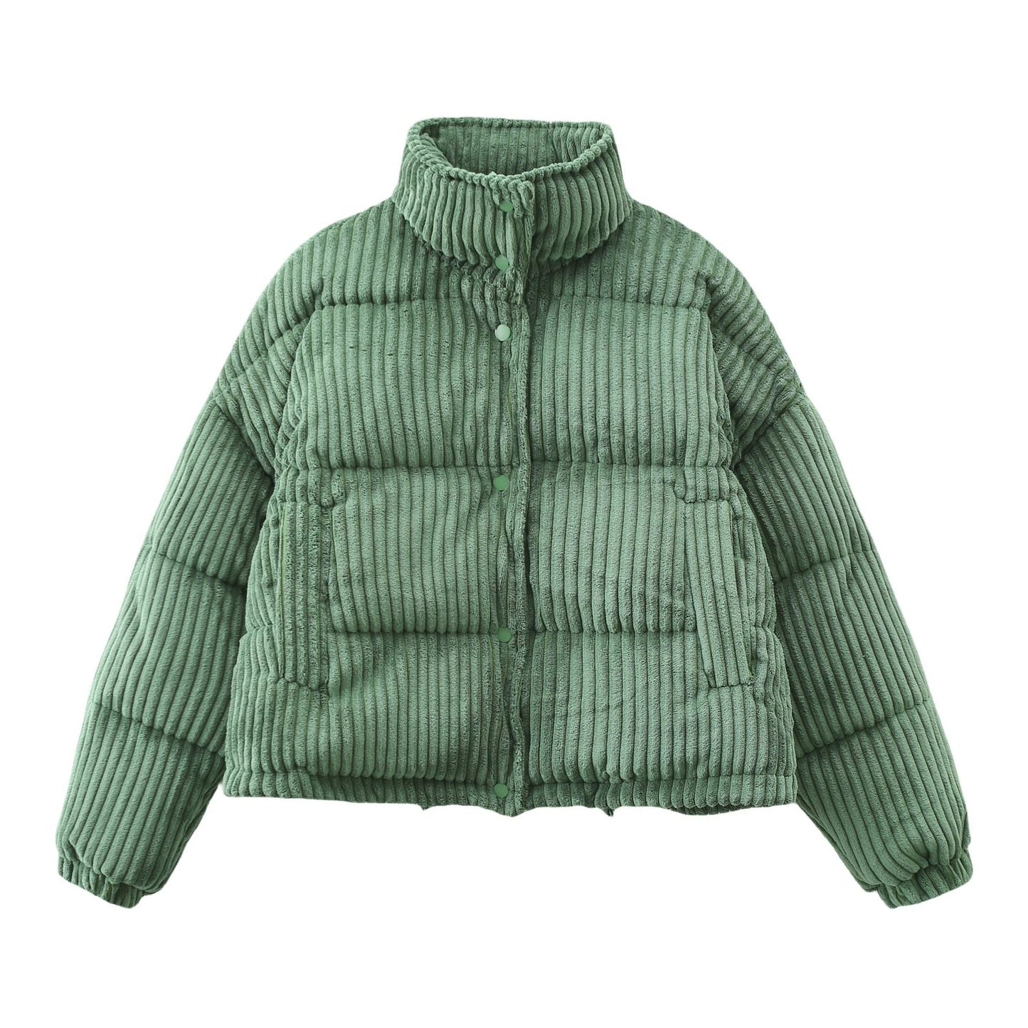 Remi | Cropped Puffer Jacket – Ribbed Elevated Edge