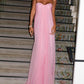 Elegant Strapless A-Line Pleated Maxi Dress