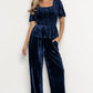 Elin Velvet Set | Navy