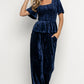 Elin Velvet Set | Navy
