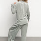 Klara Ribbed Velvet Pajama Set | Sage