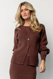 Blair Rib Knit Cardigan | Mahogany