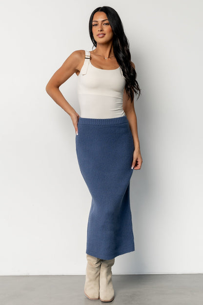 Blair Rib Knit Skirt | Blue