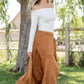 Tona Faux Suede Skirt | Camel